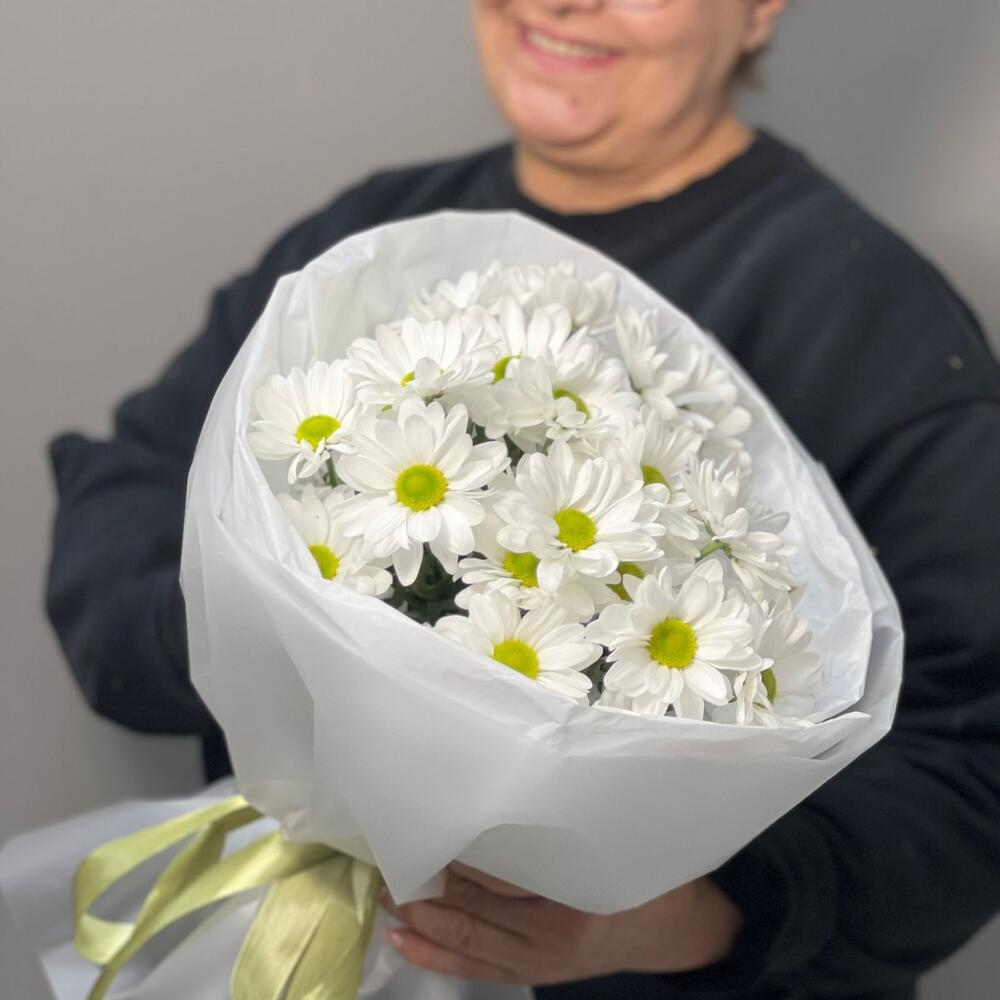 Букет «Ромашковый» – нежные белые хризантемы в деревенском стиле Заволжье Нижегородская область